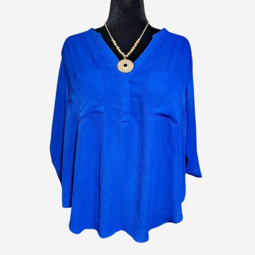 Torrid Cobalt Blue V-Neck Blouse